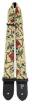 Perris Leathers Ltd - 2 Jacquard Guitar Strap with Leather Ends - Skulls and Roses