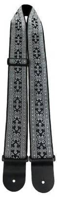 2.5\'\' Mettalic Jacquard Guitar Strap W/ Leather Ends