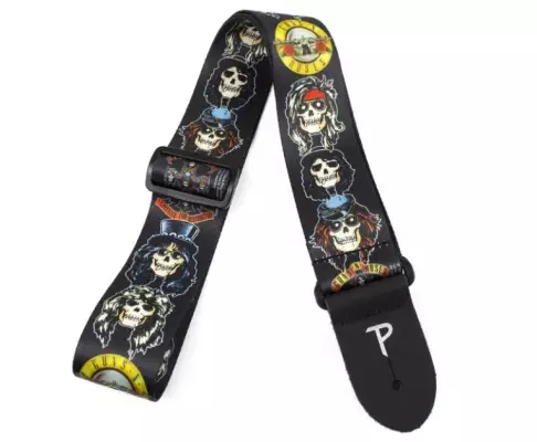 2\'\' Guns N Roses Cartoon Faces Guitar Strap