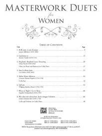 Masterwork Duets for Women - Liebergen - Vocal Duet/Piano - Book/CD