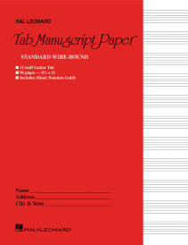 Guitar Tablature Wire-Bound Manuscript Paper - 11 Staves - 96 Pages
