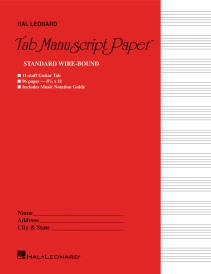 Hal Leonard - Guitar Tablature Wire-Bound Manuscript Paper - 11 Staves - 96 Pages