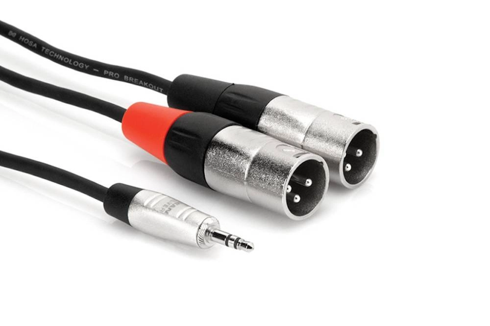 Pro Stereo REAN 3.5mm TRS to Dual XLR3M - 3ft