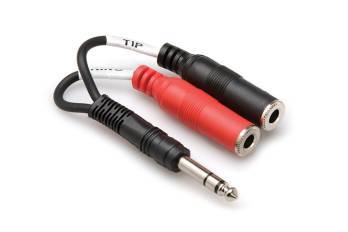 Stereo Breakout 1/4\'\' TRS (M) to Dual Mono 1/4\'\' TSF (F) Y-Cable