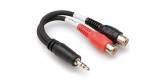 Hosa - Stereo Breakout 3.5mm TRS-M to Dual RCA-F Y-Cable - 6 Inch