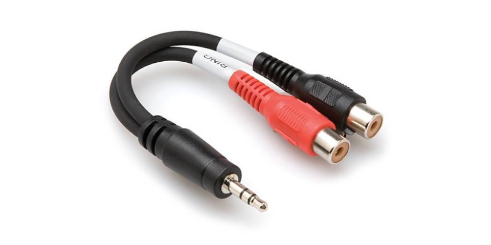 Stereo Breakout 3.5mm TRS-M to Dual RCA-F Y-Cable - 6 Inch
