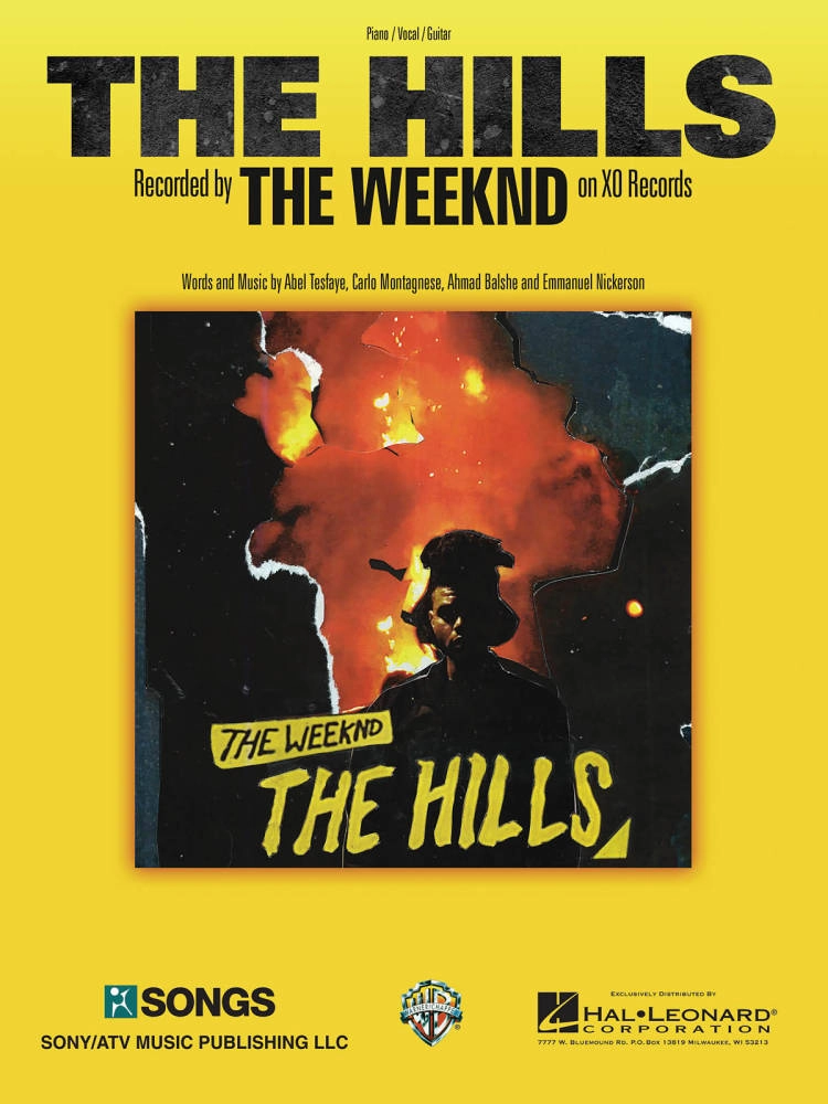 The Hills - Tesfaye (The Weeknd) /Montagnese /Balshe/ Nickerson - Piano/Vocal/Guitar - Sheet Music