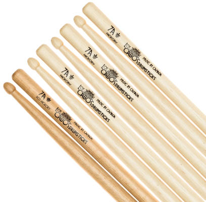 Los Cabos Drumsticks - 7A Hickory 4-Pack (3 Hickory, 1 Red Hickory)