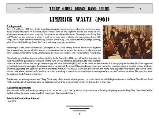 Limerick Waltz - Gibbs/Holman - Jazz Ensemble - Gr. Difficult