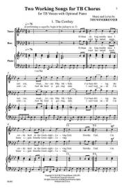 Two Working Songs for Male Chorus - Winebrenner - TB