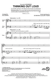 Thinking Out Loud - Sheeran/Wadge/Lojeski - SATB