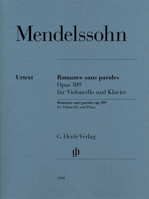 Romances sans paroles, Op. 109 - Mendelssohn/Heinemann - Cello/Piano