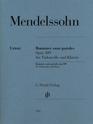 Romances sans paroles, Op. 109 - Mendelssohn/Heinemann - Cello/Piano