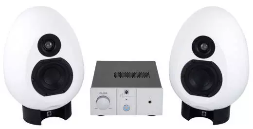 EGG100 4-Inch Bi-Amped Monitoring System - White