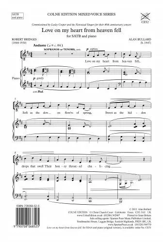 Love on my heart from heaven fell - Bridges/Bullard - SATB