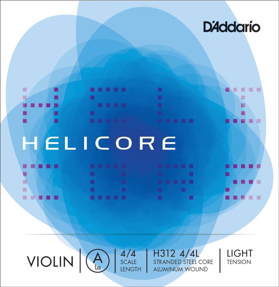 Helicore Violin Single A String, 4/4 Scale, Light Tension