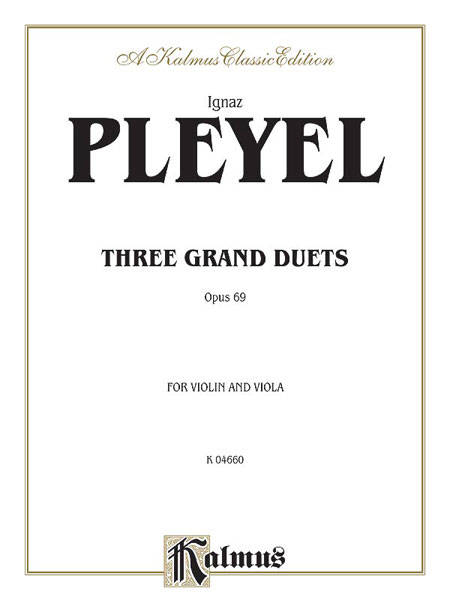 Three Grand Duets, Op. 69 - Pleyel - Violin, Viola Duet - Book