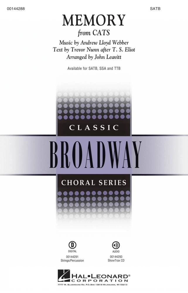 Memory (from Cats) - Nunn/Webber/Leavitt - SATB