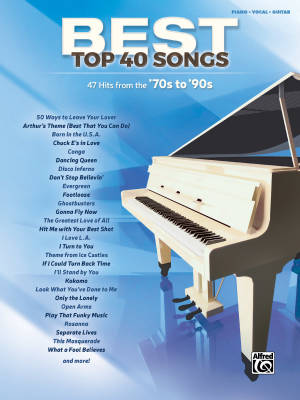 Alfred Publishing - Best Top 40 Songs: 70s to 90s - Piano/Voix/Guitare - Livre