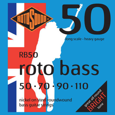 Rotosound - Nickel Unsilked Bass Guitar String Set - 50-110