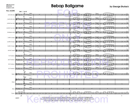 Bebop Ballgame - Shutack - Jazz Ensemble - Gr. Medium