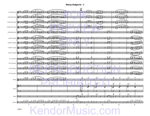 Bebop Ballgame - Shutack - Jazz Ensemble - Gr. Medium