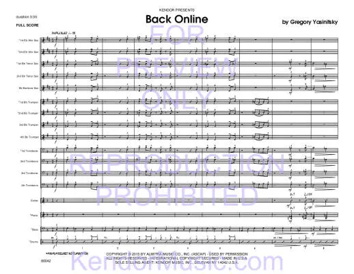 Back Online - Yasinitsky - Jazz Ensemble - Gr. Easy