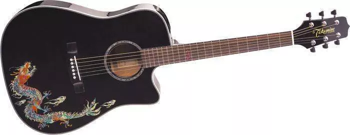 EG531SCDR - G Series Dreadnought with Dragon Motif (Black/Solid Top)
