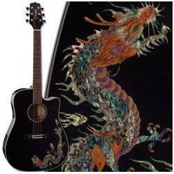 EG531SCDR - G Series Dreadnought with Dragon Motif (Black/Solid Top)