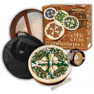 Waltons Irish Music - 15 Inch Gaelic Cross Bodhran Pack