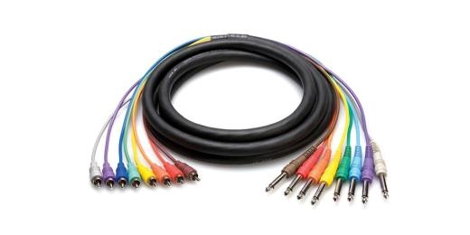 Hosa - Unbalanced Snake Cable, 1/4 TS/Phone to RCA, 2m