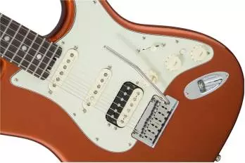 Stratocaster American Elite HSS Shawbucker, Touche en palissandre, Autumn Blaze Metallic