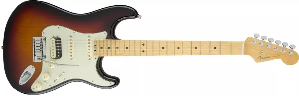 American Elite Stratocaster HSS Shawbucker, Maple Fingerboard, 3-Color Sunburst