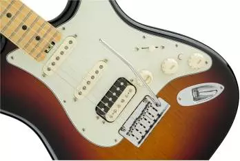 American Elite Stratocaster HSS Shawbucker, Maple Fingerboard, 3-Color Sunburst