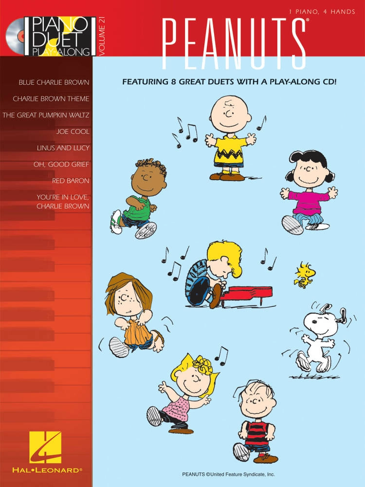 Peanuts: Piano Duet Play-Along Volume 21 -Guaraldi - Piano Duets (1 Piano, 4 Hands) - Book/CD