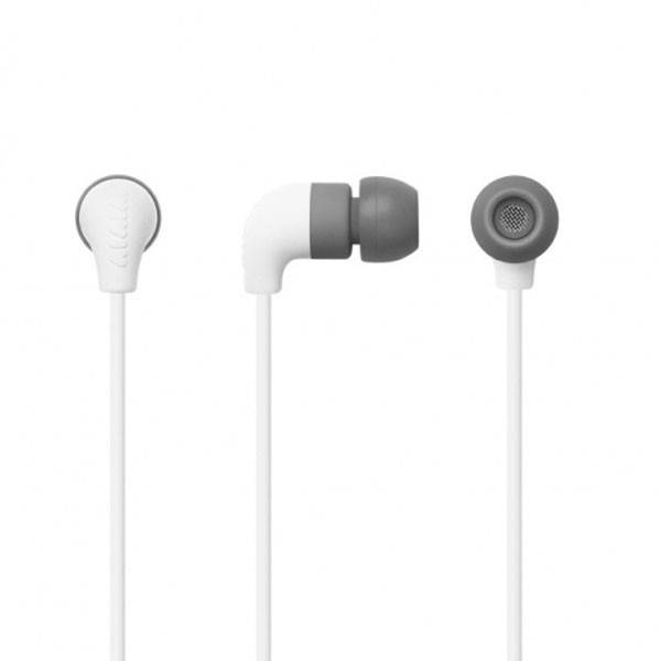 Pipe Earphone w/ One Button Mic - White