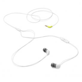 Pipe Earphone w/ One Button Mic - White