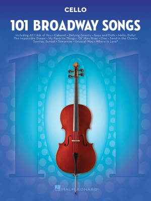 Hal Leonard - 101 Broadway Songs for Cello - Book