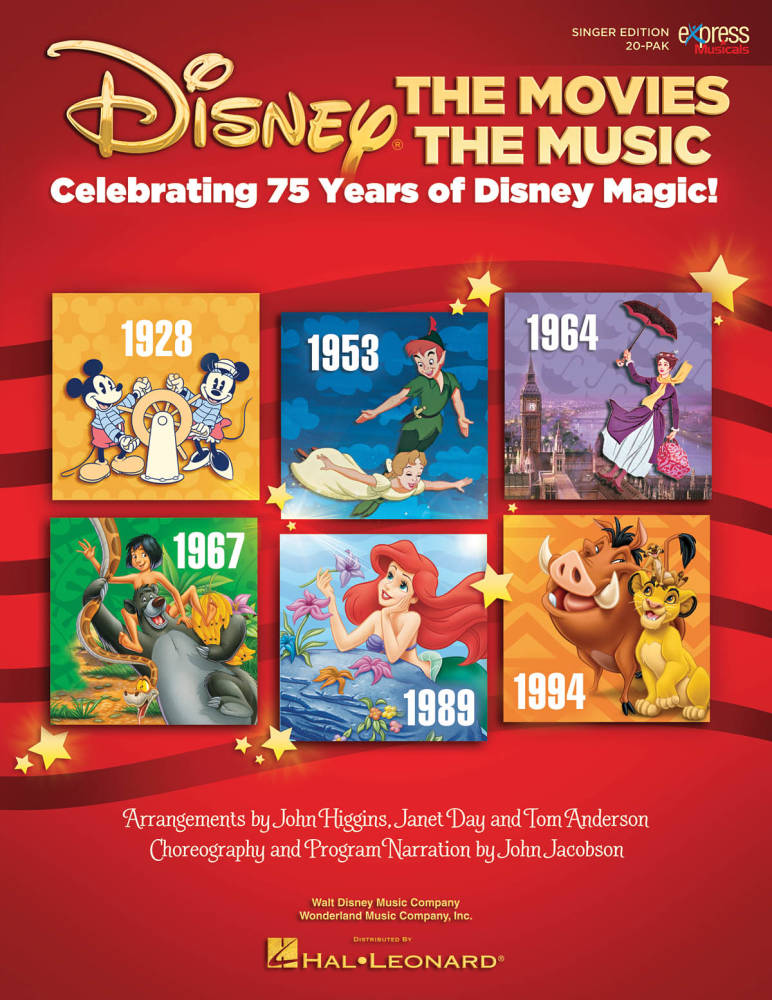 Disney: The Movies The Music - Higgins/Day/Anderson - Singer Edition 20 Pak