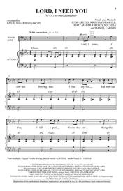 Lord, I Need You - Maher/Angerman - SATB