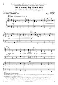 We Come to Say Thank You - Pierpoint/Choplin - SATB