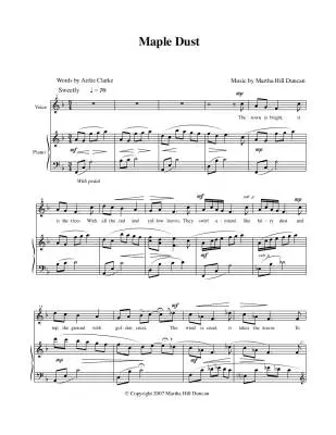 Maple Dust - Clarke/Duncan - Voice/Piano - Sheet Music