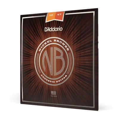 DAddario - Nickel Bronze Acoustic Guitar Strings, Extra Light, 10-47