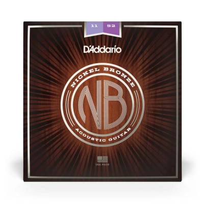 Nickel Bronze Acoustic Guitar Strings, Custom Light, 11-52