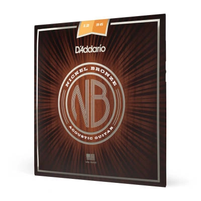 DAddario - Nickel Bronze Acoustic Guitar Strings, Light Top / Med Bottom, 12-56