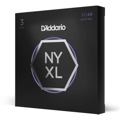 DAddario - NYXL1149 Nickel Wound Electric Guitar Strings, Medium, 11-49, 3 Pack