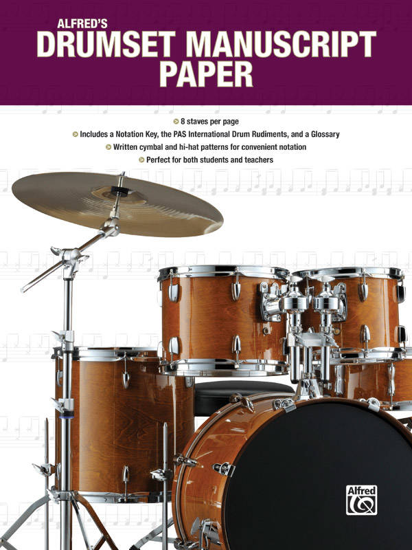 Alfred\'s Drumset Manuscript Paper - 8 Stave - Book