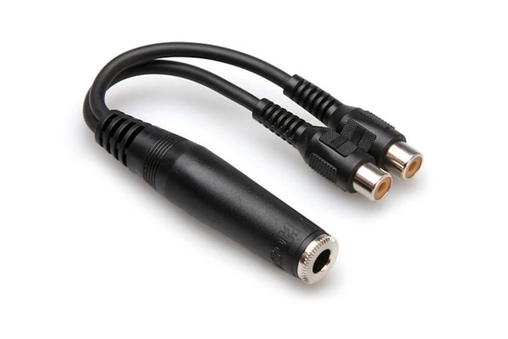 Y Cable, Mono 1/4\'\' (F) to Dual RCA (F)