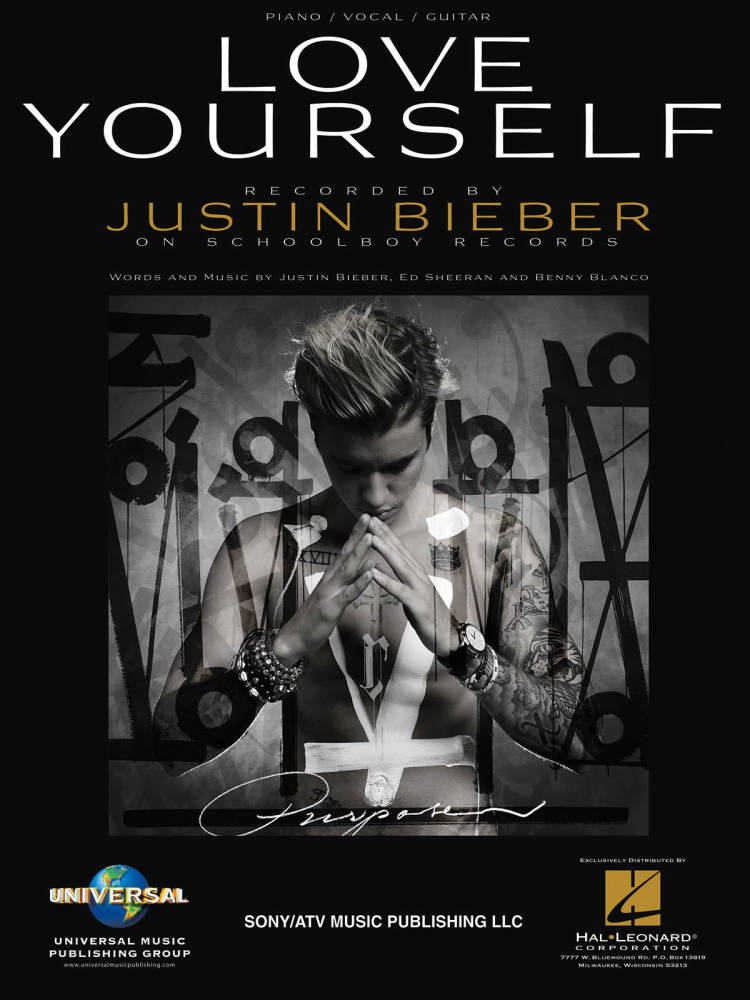 Love Yourself - Bieber/Sheeran/Levin - Piano/Vocal/Guitar - Sheet Music