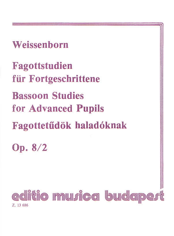 Studies for Bassoon, Op. 8--Volume 2 - Weissenborn - Book